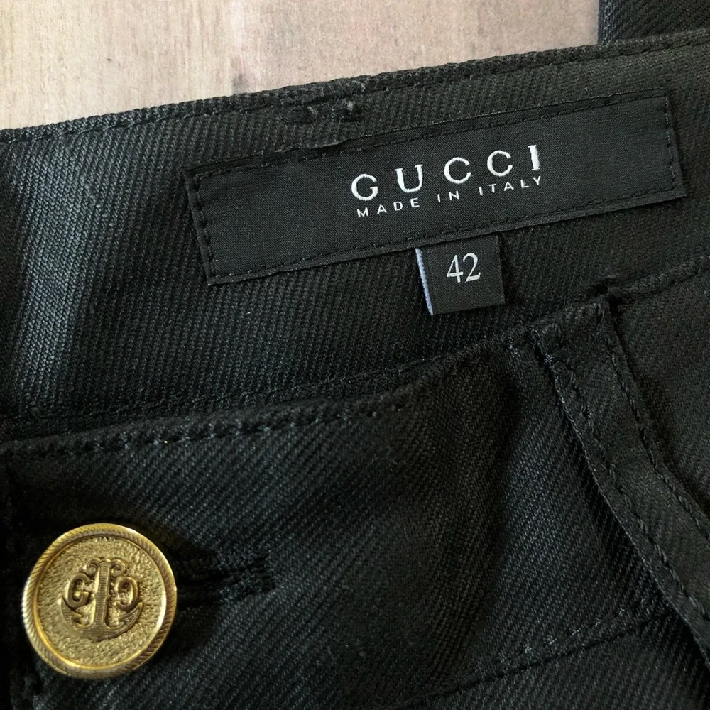 Authentic Gucci Silk Hemp Pants Black Size 42 US 6 - Picture 4 of 8